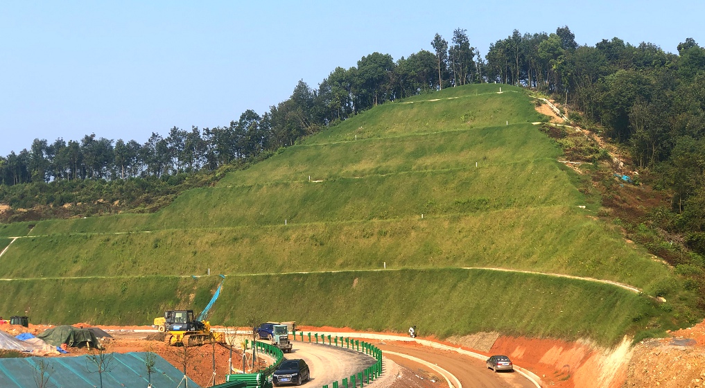 宜昌長(zhǎng)江公路大橋新建猇亭服務(wù)區(qū)路塹邊坡綠化防護(hù)優(yōu)化工程順利完工！